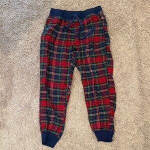 American Eagle Outfitters Plaid Joggers with Blue Trim